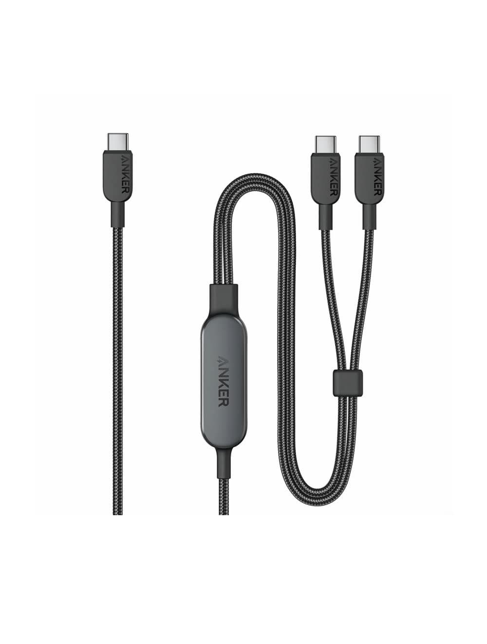 Anker 2-in-1 USB-C to USB-C Cable 4ft 140W | Black Anker 2-in-1 USB-C to USB-C Cable 4ft 140W | Black
